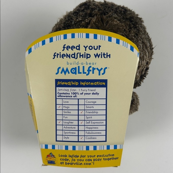 Build-A-Bear Smallfrys Brown and Cream Plush Hedgehog - Picture 4 of 7